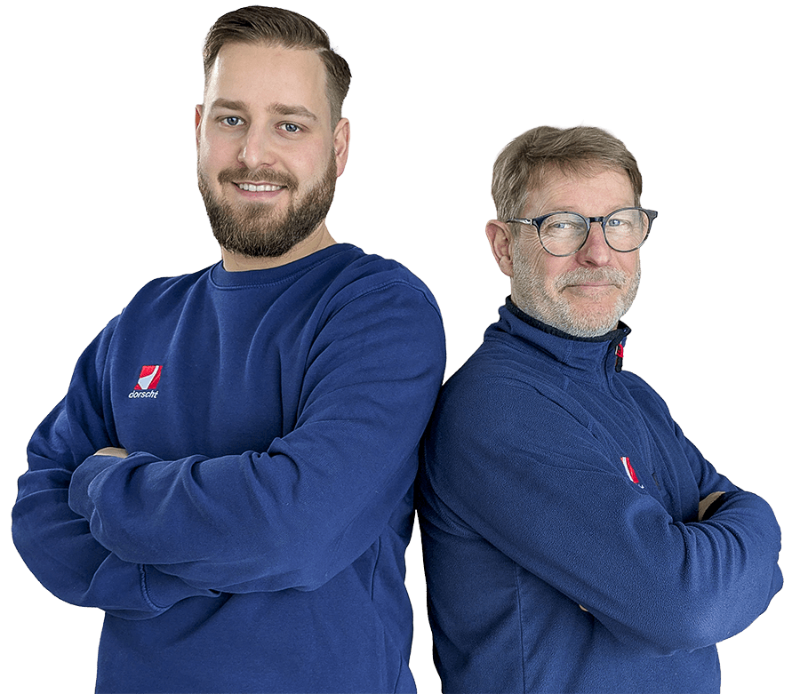2026_Felix-Klaus-Dorscht_Portrait_web Die Geschäftsführung von dorscht haustechnik: Klaus Dorscht (li.) und Felix Dorscht (re.)
